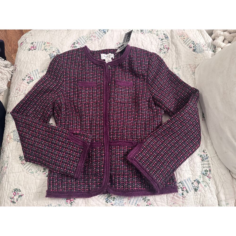 NWT BERRY TWEED JACKET BRAIDED TRIM CLASSIC COCO S